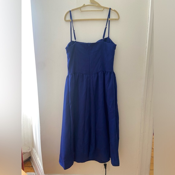 Corset style dress deep blue long flowy - Picture 2 of 3